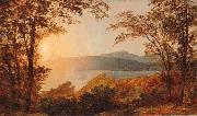 Jasper Cropsey Sunset, Hudson River oil on canvas